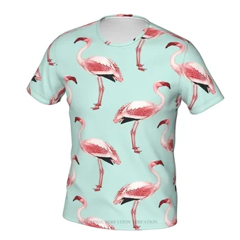 Flamingo Verde Roșu Poliester de Imprimare T Tricoul de Sport în aer liber uscare Rapidă Haine Casual Pierde T-Shirt Strada Tees