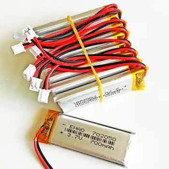10 BUC 3.7 V 700mAh Litiu-Polimer LiPo Baterie Reîncărcabilă 702050 + JST XH 2.54 mm 2Pin Mufă Pentru Căști PAD DVD-Foto