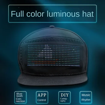 APP Editabile Luminoasă cu LED-uri Palarie Petrecere Bal Decor Bluetooth Pălăria Strălucitoare Multi-Limba de Afișare de Publicitate Pălărie