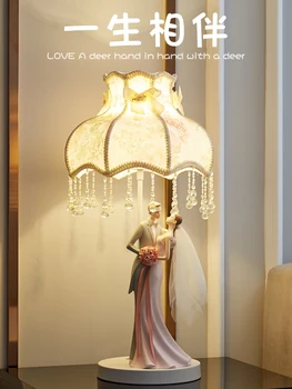 Cadou de nunta, cadou de nunta sala de nunta decor dormitor lampă de noptieră Creatoare de Păpuși de Nunta lampă de masă