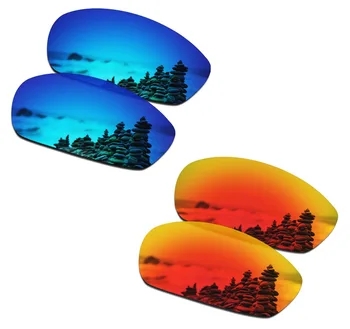 SmartVLT 2 Perechi de ochelari de Soare Polarizat Lentile de Înlocuire pentru Oakley Blender Gheata Albastru si Rosu de Foc