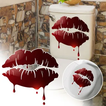 Sângerare Buzele Halloween Toaletă Autocolant Decorativ de Perete Autocolant DIY Arta de Sine Pom de Crăciun Recuzită Fotografie Autocolante Copii