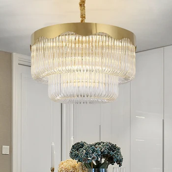 LED-uri Moderne, Candelabre de Cristal corp de Iluminat de Aur Candelabru de Cristal Rotund Hotel de Lux Acasă, Sala de Mese, Living Lămpi