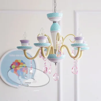 American bomboane candelabru de cristal fată dormitor de Printesa camera Camera copiilor lampa stil European creative lumânare candelabru