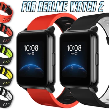Pentru Realme Watch 2 Silicon Curea Smartwatch Înlocuire Curea 22mm Eliberare Rapidă Dual Sport de Culoare Brățară Accesorii