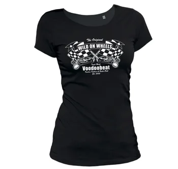 2019 Moda Fierbinte Damen T-Shirt - Wild Pe Roți - Frauen Hot Rod V8 Rockabilly Rockabella Clasic American Fani Masina tricou