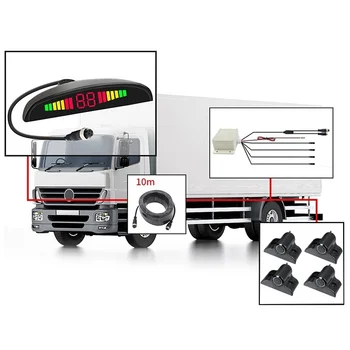 12 - 24V Reversibil -Sistem de Detectare Radar / Scop General de Camion Auto / rezistent la apa Anti-Bruiaj Radar