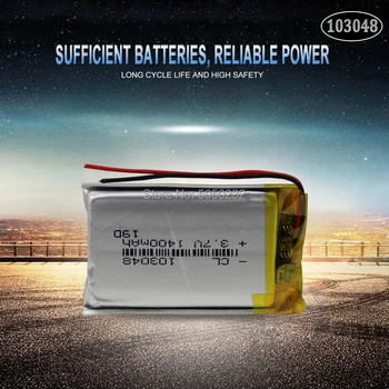 1 buc 3.7 V, 1400mAh 103048 Litiu-Polimer LiPo Baterie Reîncărcabilă Pentru Mp3 Mp4 PAD DVD DIY E-book bluetooth