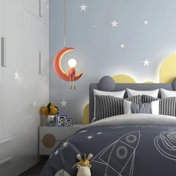 LED Luna Pandantiv Lumini pentru Camera Copiilor Nordic Acasă Copii Candelabru Camera de zi Sala de Mese Decor Dormitor Lampă de Noptieră