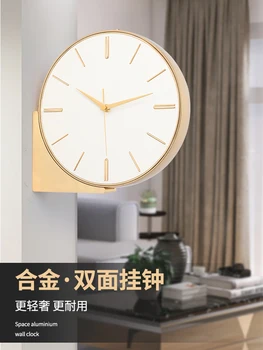 Ceasuri și Urmăriți Nordic Bilaterale de Lux Lumina Camera de zi Casa de Moda Modern Minimalist Agățat de Perete Decorativ Ceas X711S