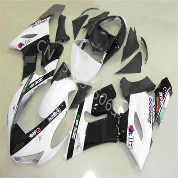 Noi de turnare prin Injecție carenaj kituri pentru KAWASAKI ZX6R 2005 2006 plastic motobike părți ZX-6R 05 06 alb negru carenaj