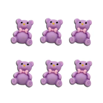 30Pcs Lovely Purple Animal Urs Rășină Decor Margele Meserii Flatback Cabochon Album Ornamente DIY Accesorii