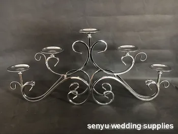 Nou stil de decorare masă de Nuntă argintiu sau auriu centerpieces en-gros tealight lumanarea titular senyu0288