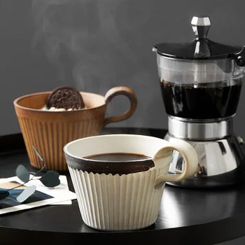 Se ocupe de Lapte Cupa Gresie Cana de Cafea Manual Japonez Retro Ceașcă de Cafea din Ceramică mic Dejun Paharul tumbler cupa japoneză cupa