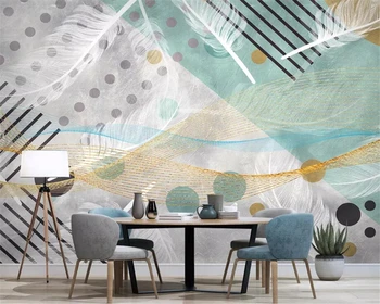 Beibehang tapet Nordic minimalist geometrice abstracte pene TV de perete de fundal acasă decorare camera de zi dormitor picturi murale