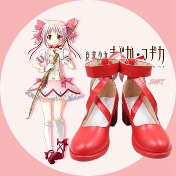 Puella Magi Madoka Shose Magica Cosplay Pantofi Stil Japonez Anime Roșu Lolita Papion Orice Dimensiune