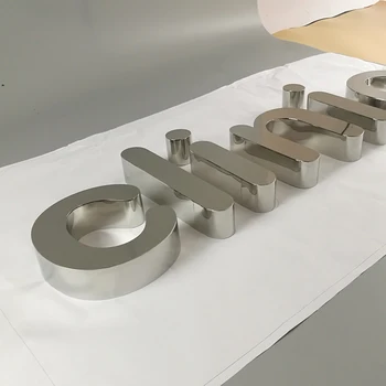 3D oțel inoxidabil lustruit litere a crescut de aur de metal semn Personalizate 3d semne