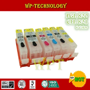 6 culori Gol Refillable cartuș de cerneală costum pentru PGI820 CLI821 ,costum pentru iP3680 4680 4760 MP545 558 568 628 MX868 MP996 988