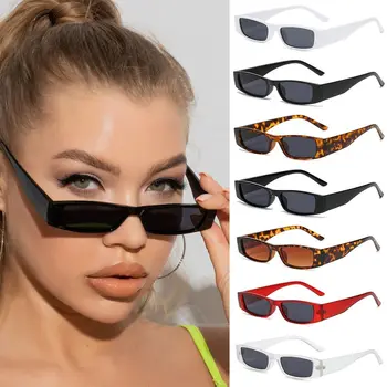Piața UV400 pentru Femei de Moda Trend Retro Ochelari de Soare Mic Dreptunghi ochelari de Soare Înguste ochelari de Soare Cadru Mic