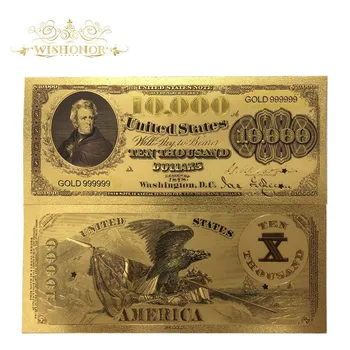 10buc/lot American de Bancnote 1878 An 10.000 USD Dolar Bancnotelor în Aur 24k Placate cu False Bani de Hârtie Pentru Colectarea