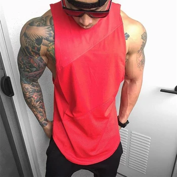 Muscleguys 2021 moda de Vara săli de sport brand culturism rezervor de top din bumbac Mozaic ochiurilor de Plasă tricou cu mușchi de Fitness bărbați fără mâneci vesta