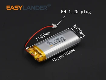 102050 3.7 V 1500mAh baterie Litiu li-Polimer Baterie Li-ion Pentru moto bluetooth converti DIY jucărie Sexuală Lumina LED-uri de Înregistrare Pen MP3