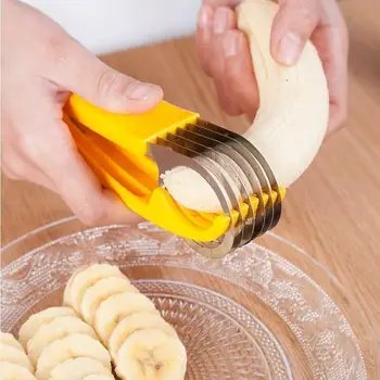 Din Oțel Inoxidabil De Banane Tăietor Cutter Instrumente De Bucatarie Din Plastic Legume Fructe Slicers Cutter Instrumente De Gătit Gadget-Uri De Bucătărie