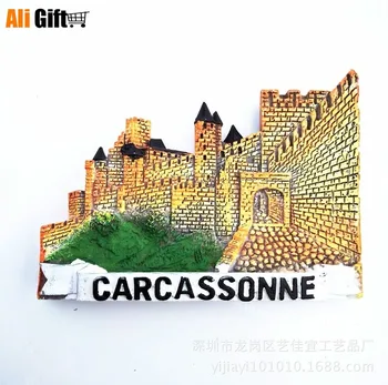 Franceză Suveniruri Turistice Cetatea Carcassonne Creative 3D Rășină Frigider Magnet de Frigider 3D Autocolant de Călătorie de Suveniruri Decor
