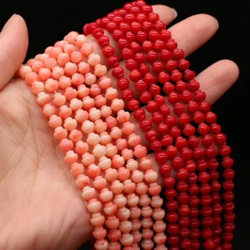 Naturale de Coral Roșu Șirag de mărgele în Formă de Ciupercă Izolare Margele 5x5 MM Pentru a Face Bijuterii DIY Colier Bratara Cercei Accesorii