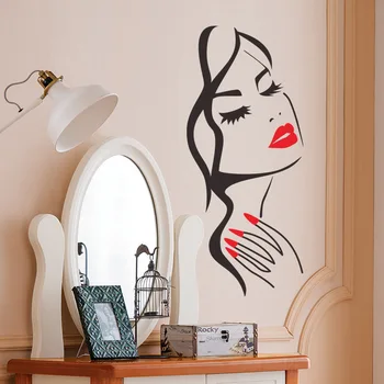 Fata cu buzele rosii personalitate autocolante de perete camera de zi dormitor fundal TV fereastră decorare perete autocolante