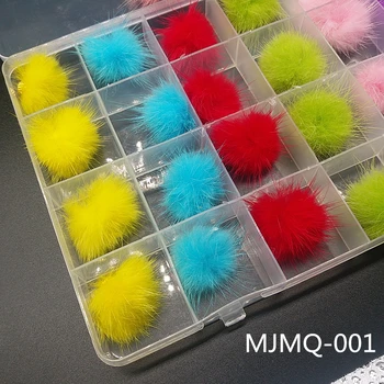 Vara 24buc/Cutie de Unghii Pom Pom Magnetic en-Gros de Decorare Arta de Unghii set 24 Culori Pot Fi Refolosite Pentru Curățarea Pufos Minge de Plus