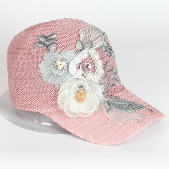 en-gros de Primăvară și de vară doamnelor pălărie de baseball Handmade flori parasolar respirabil sălbatice casual pălărie