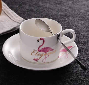 HOMIE Flamingo Cani de Cafea Cana de Ceramica de Călătorie Cupa Drăguță Ceașcă de Ceai Farfurie Set Ceașcă de Cafea ceainic Set Ceai cu Tava de Onoare Cadou