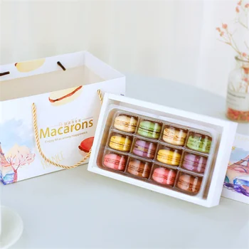 10sets 12 Găuri Macaron Cutie de Ambalaj Sac pentru Ziua Îndrăgostiților Ciocolata Iubitor de Bomboane Cutie de Cadou DIY Desert Ambalaj Logo-ul Personalizat