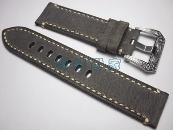 Noi de înaltă calitate din Piele Trupa Ceas Curea 22 mm Vintage gri watchbands Centura de Argint modele Noi Catarama Pentru ceasuri de marcă