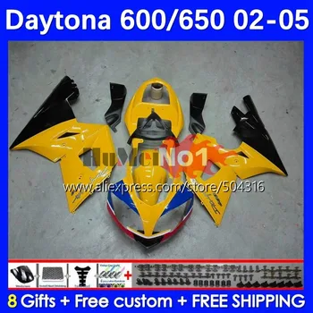Body Kit Pentru Daytona600 galben blk Daytona 650 600 Daytona650 102MC.154 Daytona 600 650 02 03 04 05 2002 2003 2004 2005 Carenaj