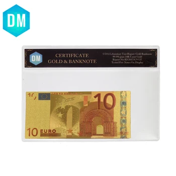 Frumoase Cadouri Pentru 10buc/Lot Europa de Aur a Bancnotelor De 10 Euro Lege a Bancnotelor în Aur de 24K Folie de Bani Pentru Colectie