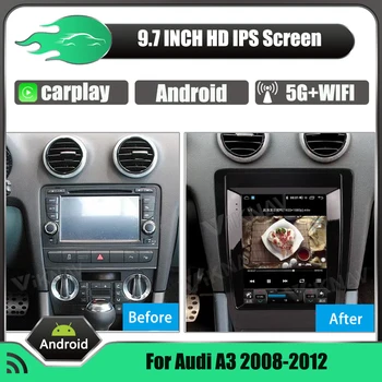 12.1 inch Android 128G Radio Pentru Audi A3 2008-2012 Navigare GPS Auto Stereo receptor Touch screen Multimedia DVD Player