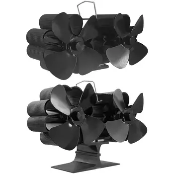 Negru Șemineu 8 Lame Soba Semineu Ventilator De Căldură Alimentat Dual Motor Aragaz Fan Acasă Șemineu Ventilator De Căldură Eficient Distrib