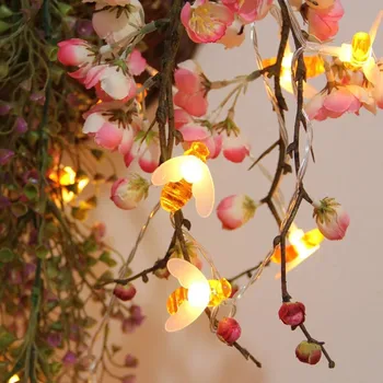 Solar Miere de Albine de Lumină LED-uri de Vacanță Șir de Lumini Impermeabil Fairy Garden Decor în aer liber Led Street Ghirlande de Craciun Decoratiuni