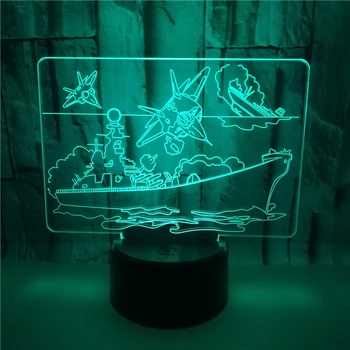 Noutatea Barca 3D Lumina de Noapte Acrilice LED-uri USB Lampa de Masa cu 7 Culori Schimbatoare Dormitor Acasă Decration Lumini Cadou de Anul Nou pentru copii