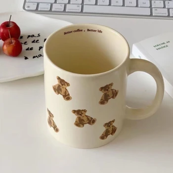300ml-coreean Ursul Desene animate Cana Kawaii Drăguț Ursuleț de pluș Cana Cana Ceramica Cu Maner Capacitate Mare Ceașcă de Cafea cu Lapte Cupa Fete Cadou