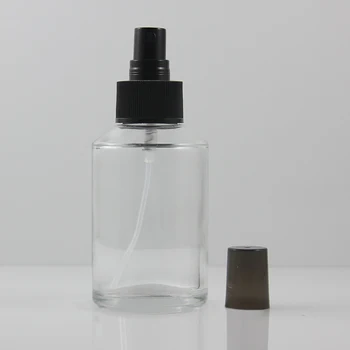 50pcs en-gros 125ml rotunde clar reîncărcabile sticla de parfum cu aluminiu negru atomizor, parfumuri pachet de sticlă