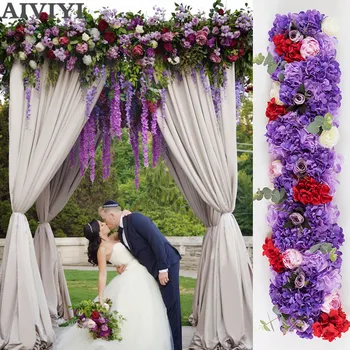 Nunta de flori de mătase recuzită flori artificiale arc de nunta de decorare scena drumul care duce aranjament de flori decor