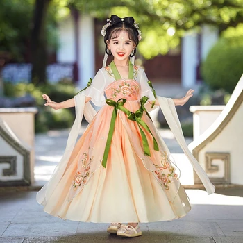 Fetelor Fusta De Vara Hanfu Copilul Fusta Stil Chinezesc Zână Ru Fusta Rochie Brodată Îmbunătățit Tang Rochie