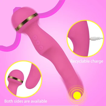 Încălzire AV Stick Vibrator pentru Femei Dublu Motor Magic Wand Massager G Spot Stimulator Clitoris Penis artificial Vibratoare jucarii Sexuale pentru Femei
