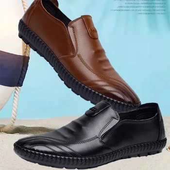 2021 oameni de afaceri casual din piele pantofi patru sezoane de moda talpă moale confortabil singur pantof pantofi pentru condus