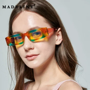 MADELINY Moda Retro Mici ochelari de Soare Cadru Femeile Mic Dreptunghi Ochelari de Soare Vintage Square ochelari de soare Trend Ochelari de MA356