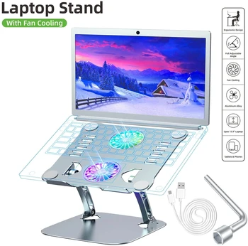 Pliabil Laptop tableta Stand Cu Ventilator de Răcire a Căldurii din Aluminiu Pentru Desktop MacBook Air Pro Suport Notebook Holder Cooler