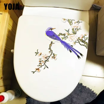 YOJA 20.5X22.5CM Clasic Desen Bird Ramură de Flori Living Autocolant de Perete Clasic Toaletă Decal T1-2339